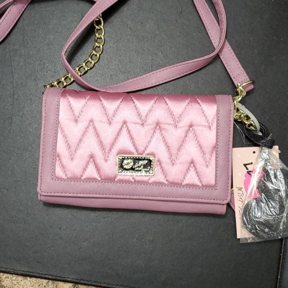 Betsey Johnson mauve crossbody bag